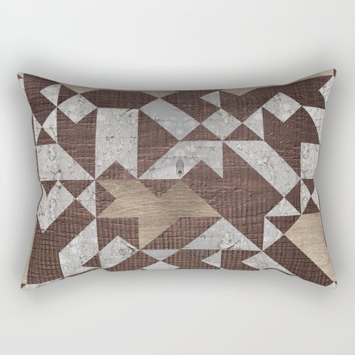 Geometric Wooden texture pattern Rectangular Pillow