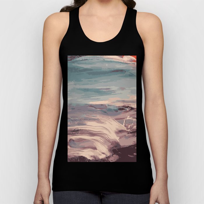 Abstract Sunset Beach Waves Tank Top
