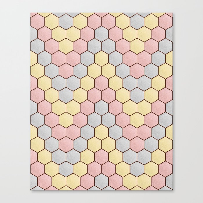 Zigzag with Glitter Texture - Rose Pink Gold Silver Canvas Print