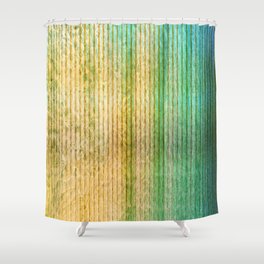 golden green metal panel maximalism Shower Curtain