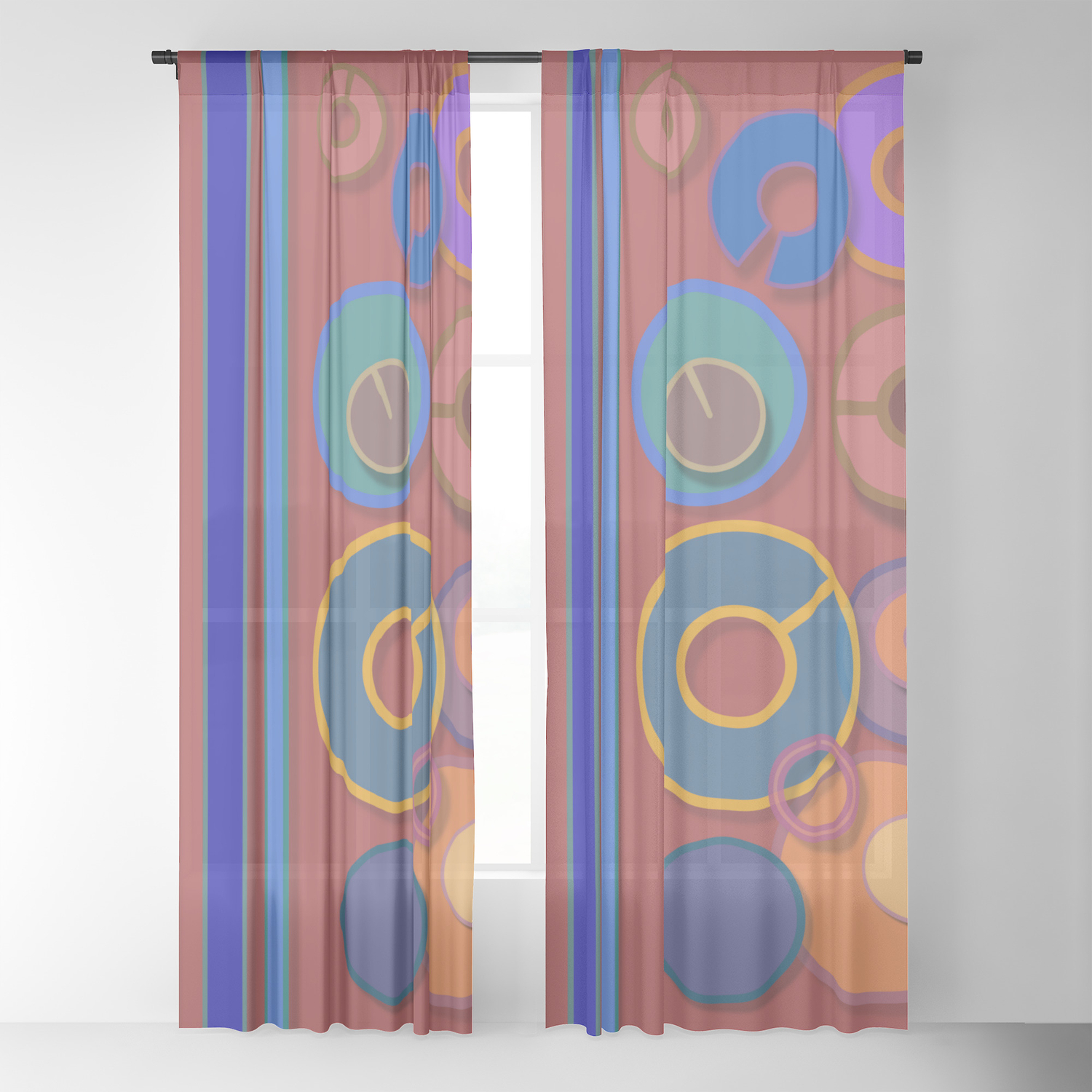 Abstract 54 Sheer Curtain By Rockettgraphics Society6