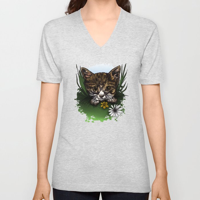 Calico Kitty V Neck T Shirt