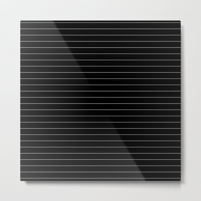 Black And White Pinstripe Line Stripe Minimalist Stripes Lines Drawing Metal Print