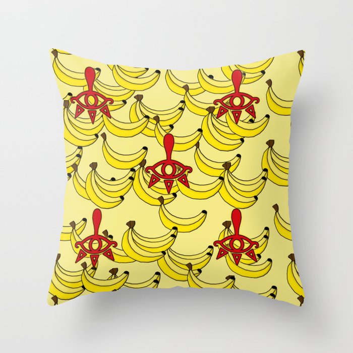 Banana Clan Throw Pillow
