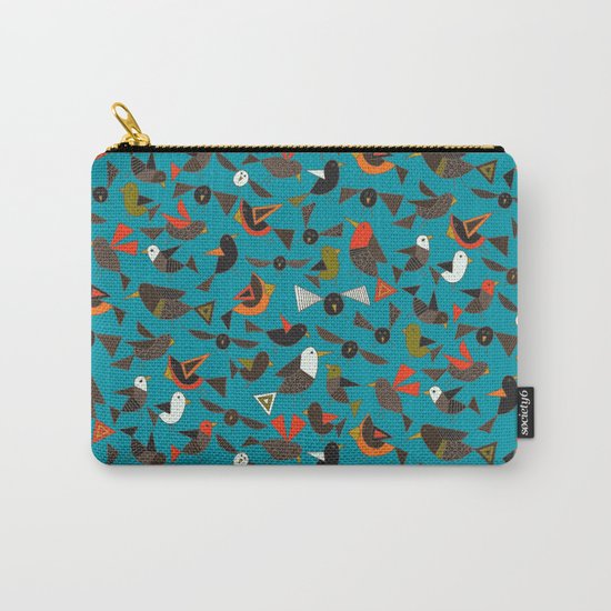 just birds teal blue Carry-All Pouch