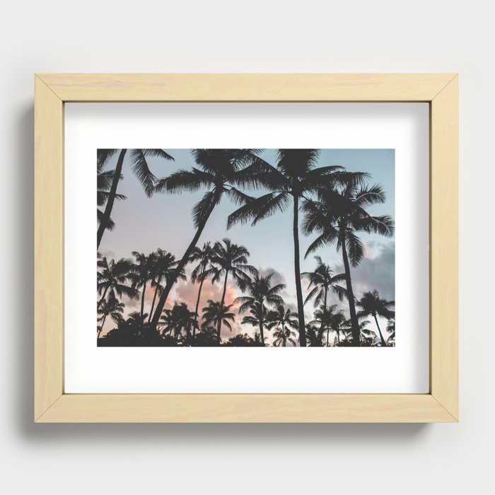 Honolulu, Hawaii, Tropical Palm Trees Recessed Framed Print