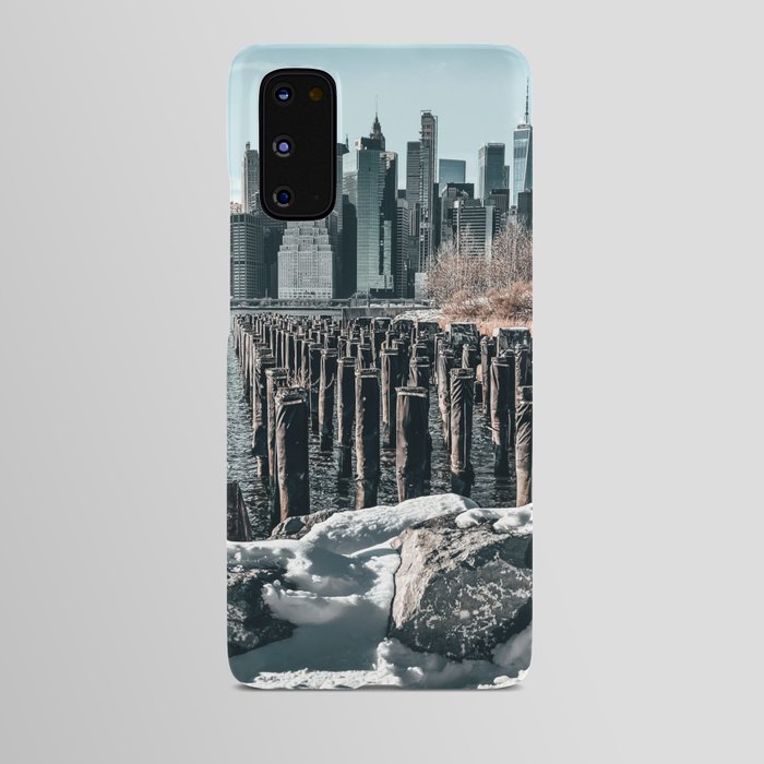 New York City Manhattan skyline during winter Android Case