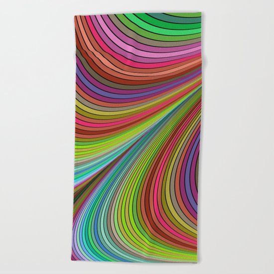 Happy curves Beach Towel