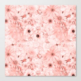 rose tan pink floral bouquet aesthetic assemblage Canvas Print