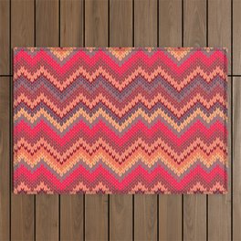 Knitted Textured Wave Pink Outdoor Rug