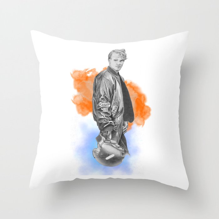cafe racer Engineer in gear Throw Pillow