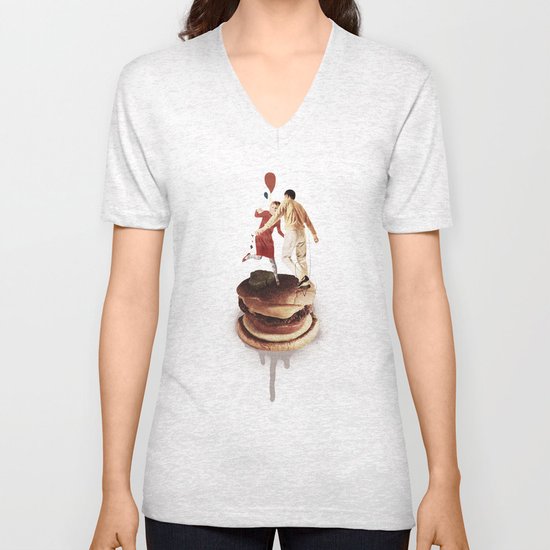 These Burgers Are Crazy II | Collage Unisex V-Neck