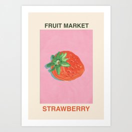 Strawberry fruit market Art Print