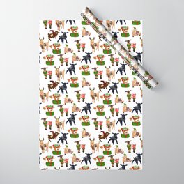 Christmas goats in sweaters repeating seamless pattern Wrapping Paper