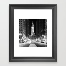 Philly by Night Framed Art Print