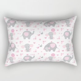 Pink Elephant Baby Girl Nursery Rectangular Pillow