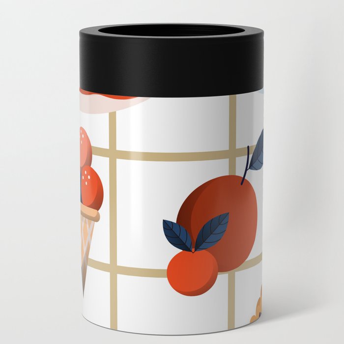 food_pattern_template_colorful_classic_decor Can Cooler