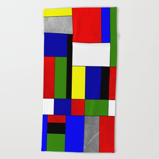 Mondrian #4 Beach Towel