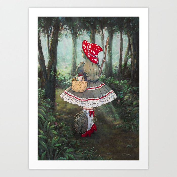 Forest Shroom Witch Art Print