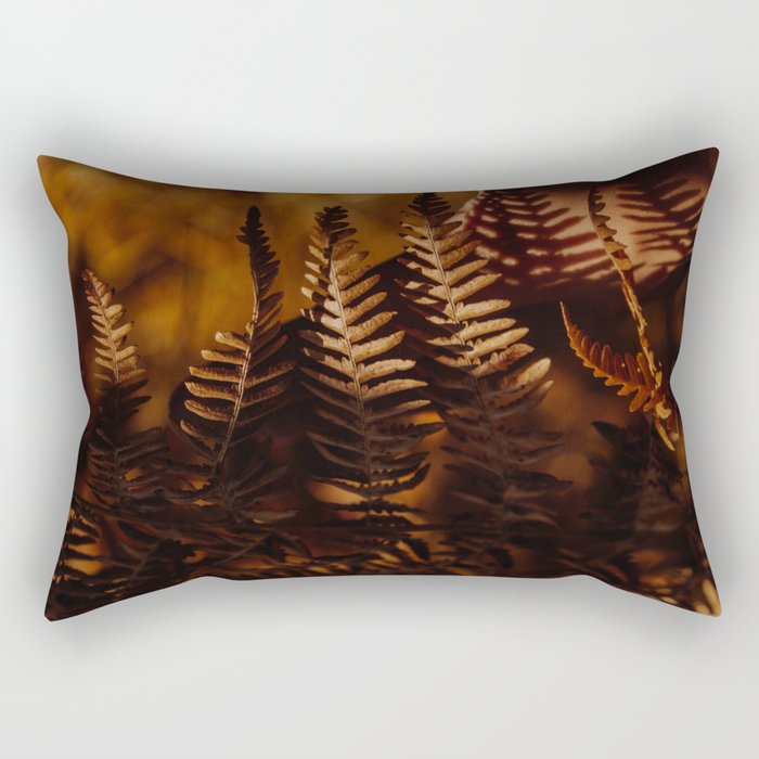 Autumn Fern Tree Leaf Brown Coffee Color Rectangular Pillow