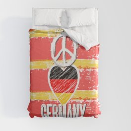 Peace, Love, Germany Duvet Cover