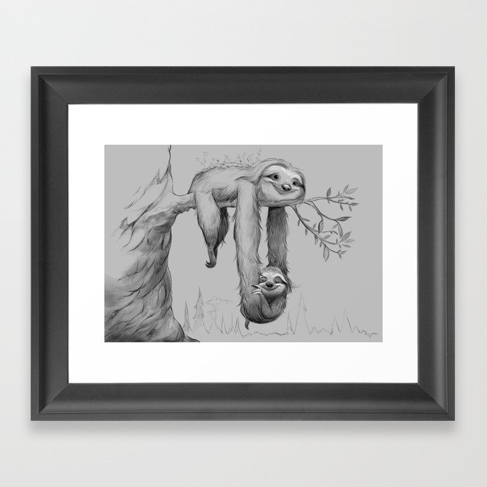 Sloth Swing Framed Art Print
