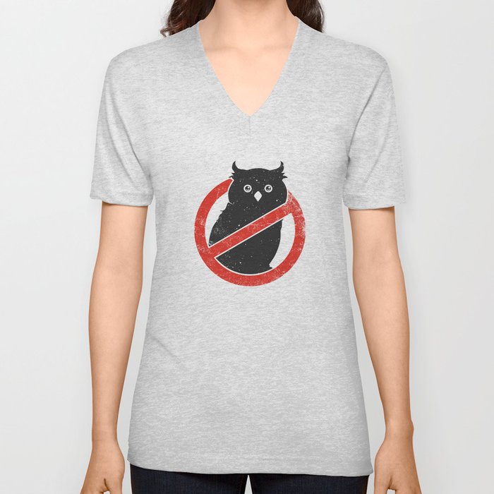 No Owls V Neck T Shirt