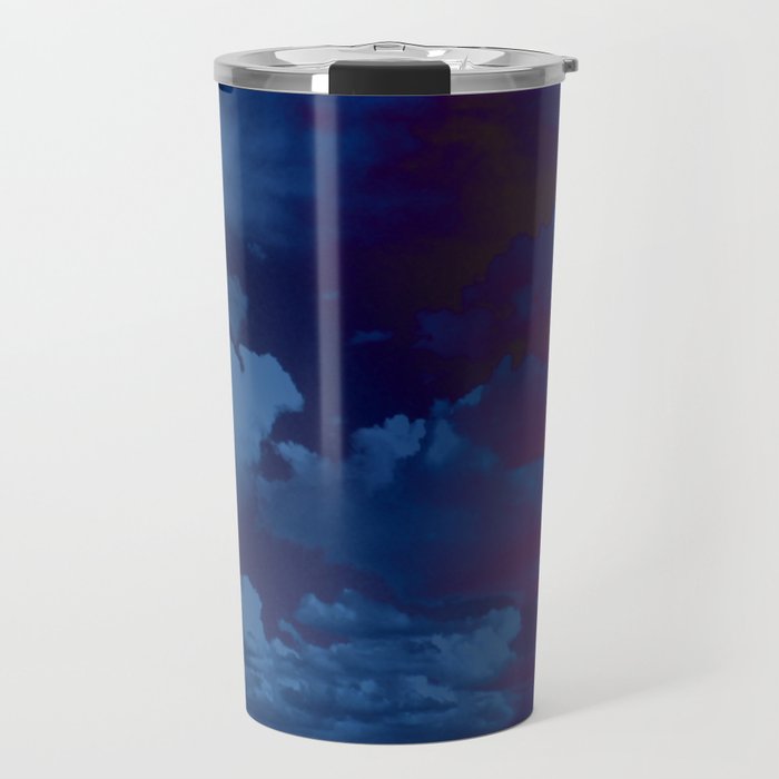 Clouds in a Stormy Blue Midnight Sky Travel Mug