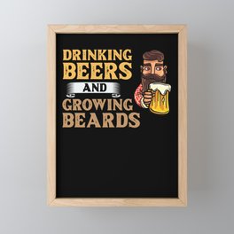 Beard And Beer Drinking Hair Growing Growth Framed Mini Art Print