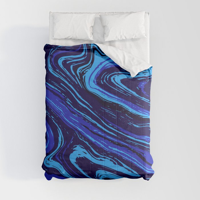 Abstract blue vivid agate slice Comforter