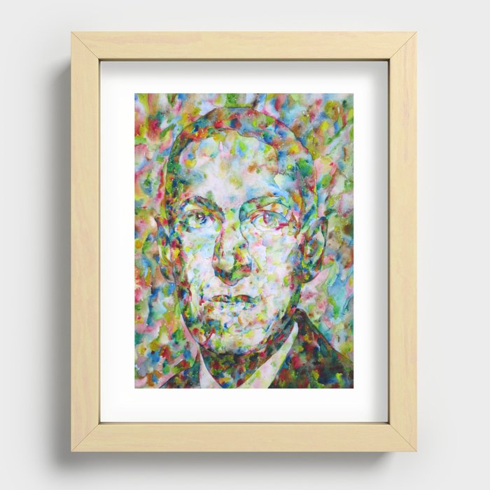 H. P. LOVECRAFT - watercolor portrait.7 Recessed Framed Print
