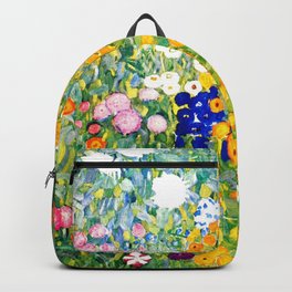 Flower Garden by Gustav Klimt vibrant Backpack | Digital, Oil, Garden, Vibrant, Spring, Purevintagelove, Antique, Flowergarden, Colorful, Klimt 