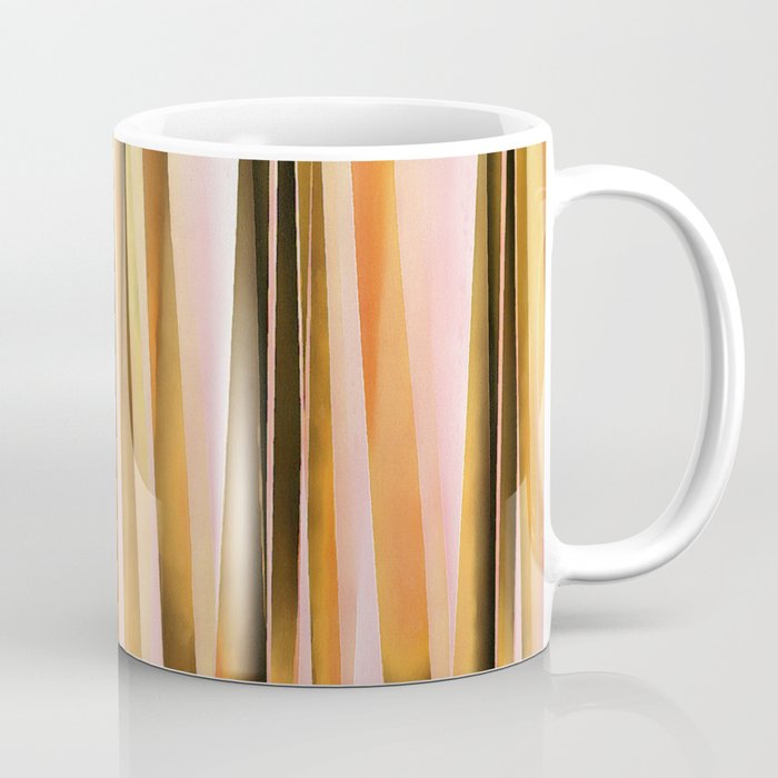 Orange Brown and Peach Autumn Stripy Lines Pattern Coffee Mug