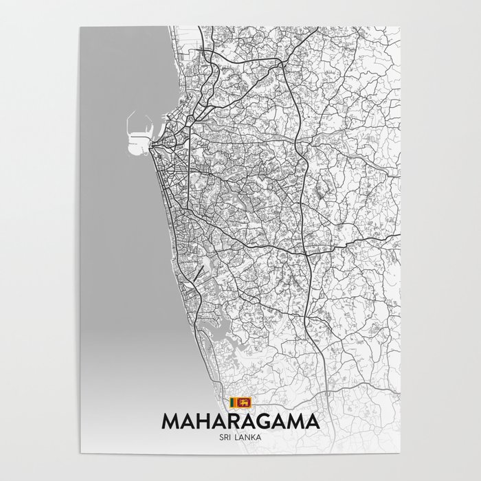 Maharagama, Sri Lanka Light City Map Poster by IMR Designs Society6