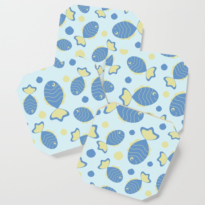 Marine pattern with fish Coaster