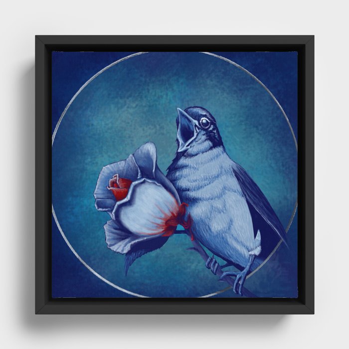 The Nightingale And The Rose Framed Canvas
