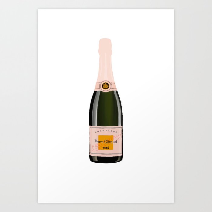 Champagne Rose Veuve Art Print by SSDesigns