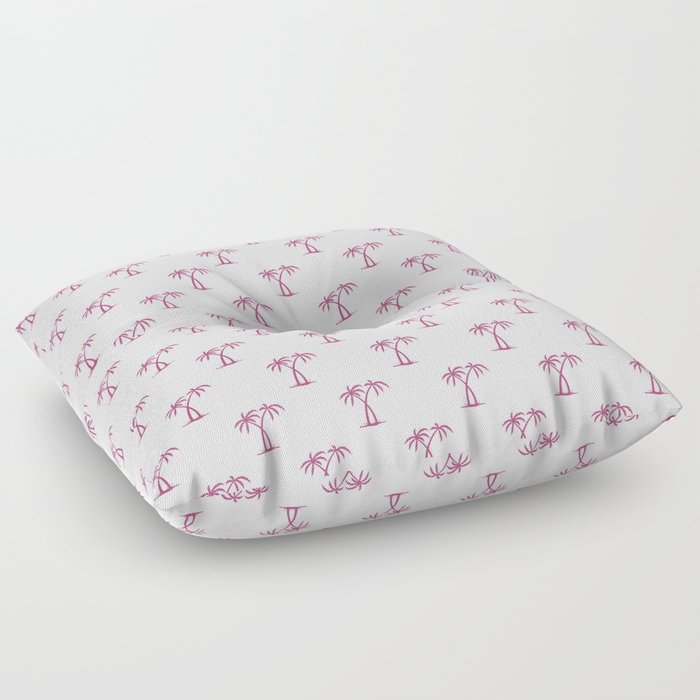 Magenta Palm Trees Pattern Floor Pillow