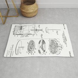 Coffee Filter Patent - Coffee Shop Art - Black And White Rug