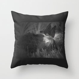 Black & White Flower Throw Pillow
