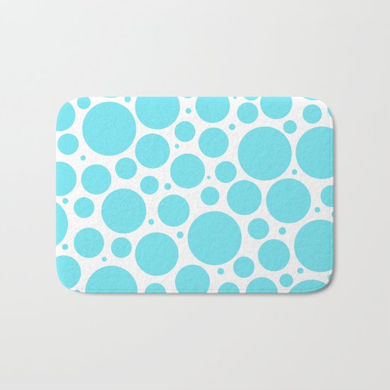 Aqua polkadots- Dot turquoise pattern Bath Mat