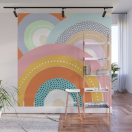 Rainbows and Polka Dots Wall Mural