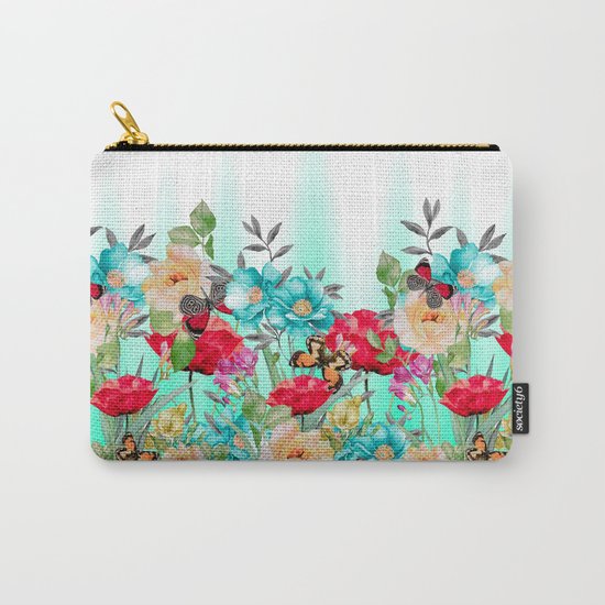 Butterflies and Flowers Carry-All Pouch