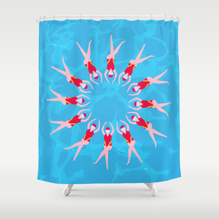 Synchronized Swimmers Shower Curtain