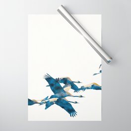 Beautiful Cranes in white background #decor #society6 #buyart Wrapping Paper