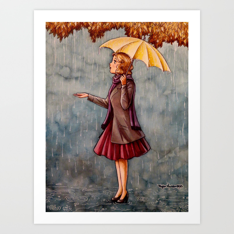 Yellow Umbrella Art Print By Tmknetter Society6