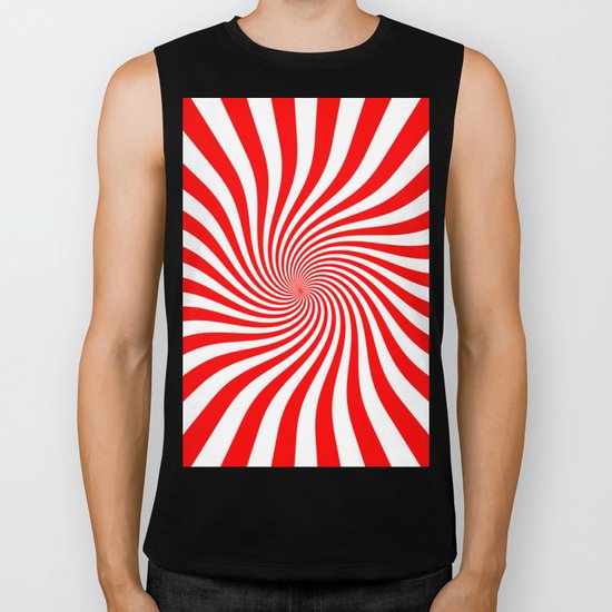 Swirl (Red/White) Biker Tank