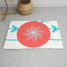 Red Circle Area & Throw Rug