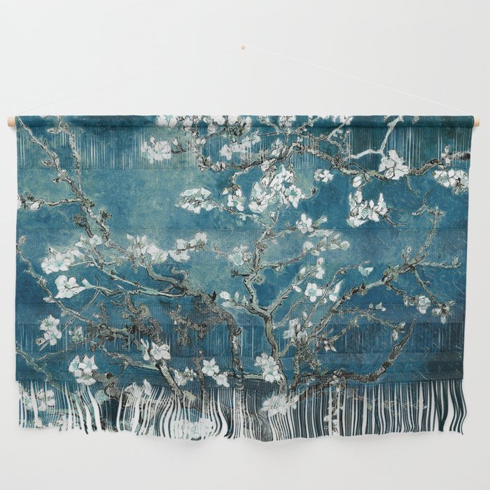 Van Gogh Almond Blossoms : Dark Teal Wall Hanging