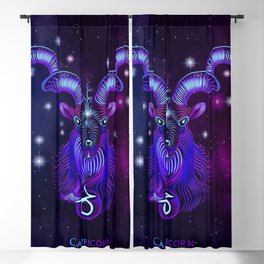 Zodiac neon signs — Capricorn Blackout Curtain